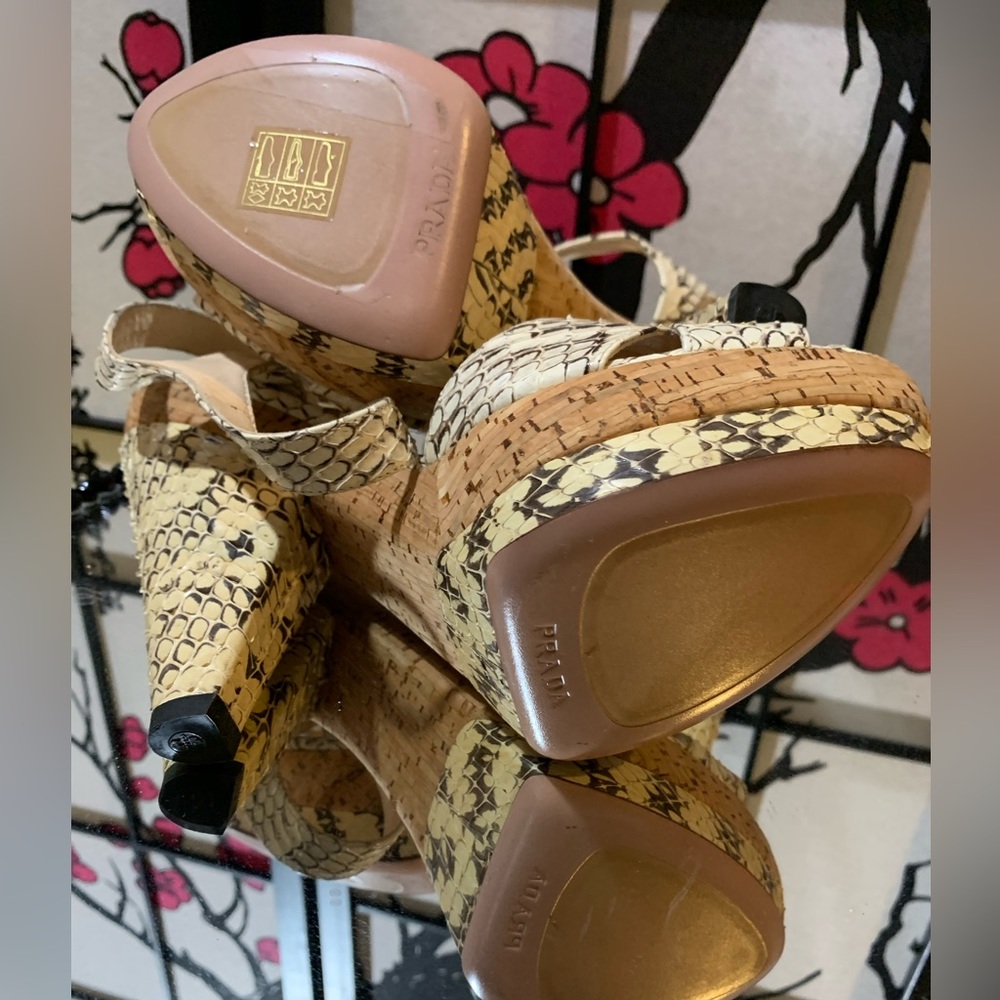 Prada Python Platform Sandals!Euc!Retail $750.00 … - image 7